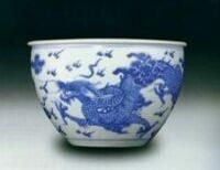 清順治青花雲龍戲珠缸 清順治青花雲龍戲珠缸