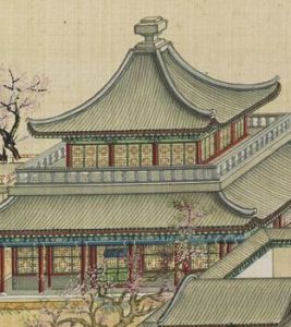 清張若靄繪圖高宗御筆秋花詩軸 清張若靄繪圖高宗御筆秋花詩軸