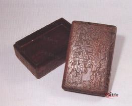 明紫檀雕十八學士長方盒 明紫檀雕十八學士長方盒