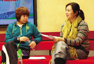王濛（左）、王春露曾一起參加某網站的專訪，但現在已徹底決裂。