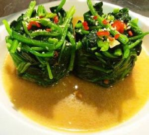 冬粉蝦醬炒菠菜