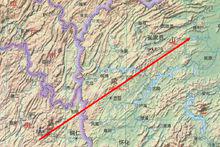 湖南省地形圖上的 武陵山 主山