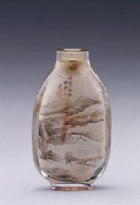 周樂元內畫山水人物圖鼻煙壺 周樂元內畫山水人物圖鼻煙壺