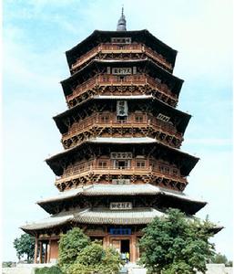 圖2 應縣梨花春酒相關文物：木塔