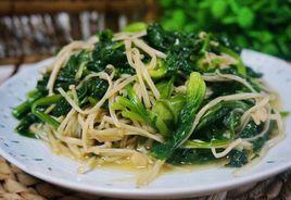 金針菇炒菠菜 金針菇炒菠菜