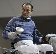 許贊紅攝於2004年雅典殘奧會佩劍決賽