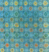 清代湖色地方格朵花紋宋錦