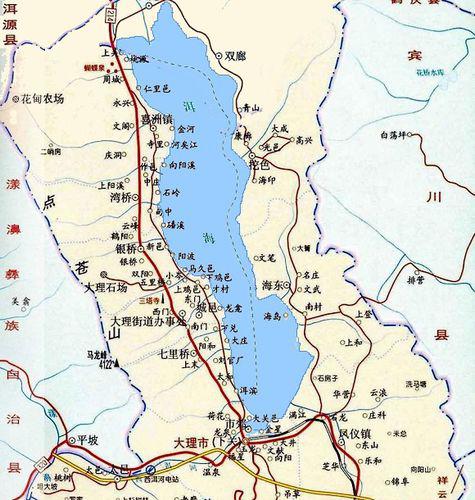 洱海湖體位置境域