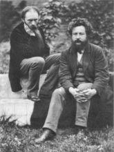 1874年的莫里斯（右）與伯恩·瓊斯