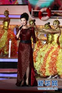 宋祖英在“中華情·海峽緣——金橋之夜”文藝晚會上演唱《踏歌起舞》。 當晚,第二屆海峽論壇在福建廈門開幕。