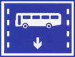 表示該車道專供本線路行駛的公車輛行駛。此標誌設在進入該車道的起點及各交叉口入口處以前適當位置。