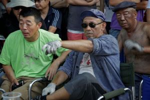 工作照：顧長衛和姜文（客串火車司機）