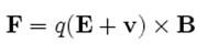     其中:• F 是洛侖茲力• q 是粒子的電荷• E 是電場強度• B 是磁通密度• v 是粒子的速度 