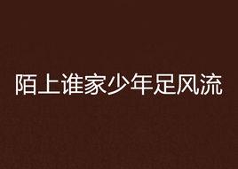 陌上誰家少年足風流 陌上誰家少年足風流