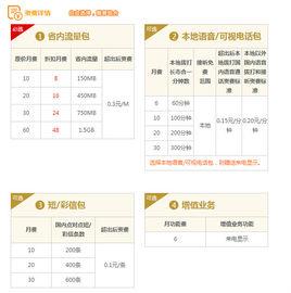 4G本地組合套餐 4G本地組合套餐