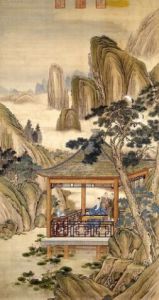 弘曆觀荷撫琴圖 弘曆觀荷撫琴圖