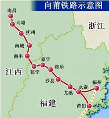 向莆鐵路示意圖