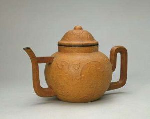 清康熙匏制勾蓮紋壺 清康熙匏制勾蓮紋壺