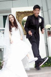 結婚那天的范范和黑人