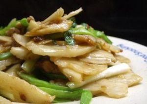 香蔥肉末炒淮山 香蔥肉末炒淮山