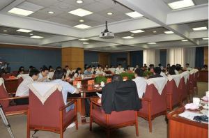 5月28日，文化部召開“網路遊戲未成年人家長監護工程”新聞通氣會。圖為會議現場。