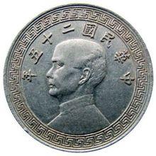 圖1.奧地利造民國25年伍分鎳幣（正）