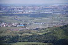 佳木斯特大橋俯瞰（圖片來源：百度貼吧吧友：四豐山林場的樹）