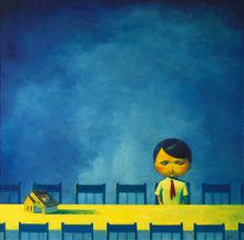 生命隕落之後的種子100x100cm鍾偉油畫