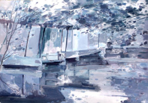 《園林系列一》水彩（粉）70x90cm2011年