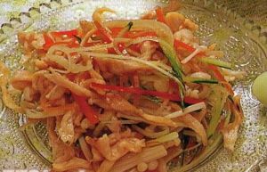 涼拌五彩雞絲 涼拌五彩雞絲