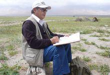 王培東先生在南疆寫生