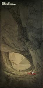 Nov2773 | 130&times;65cm | 絹上水墨和色彩