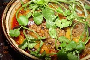 香辣肉末茄子煲 香辣肉末茄子煲