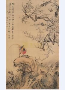 明陳裸雪溪看梅圖軸 明陳裸雪溪看梅圖軸