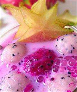 雙色火龍果椰香西米露 雙色火龍果椰香西米露