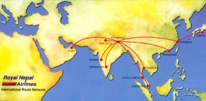 尼泊爾航空航線圖