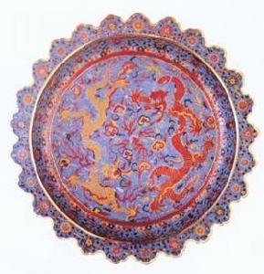 掐絲琺瑯雙龍大盤 掐絲琺瑯雙龍大盤