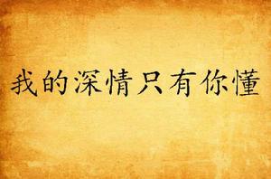 我的深情只有你懂 我的深情只有你懂