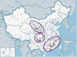 中國丹霞地貌的分布