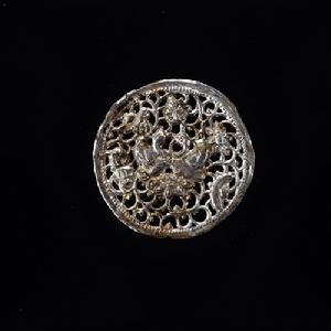 鎏金銀圓形鏤空飾件 鎏金銀圓形鏤空飾件