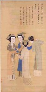 明唐寅王蜀宮妓圖軸 明唐寅王蜀宮妓圖軸