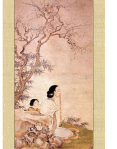 清費丹旭月下吹簫圖 清費丹旭月下吹簫圖