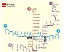 西安目前開通的捷運線路站點圖
