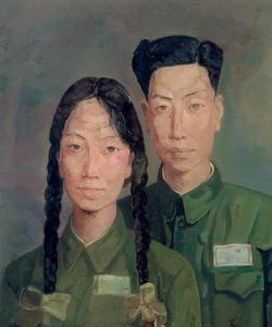 油畫《我的父親母親》