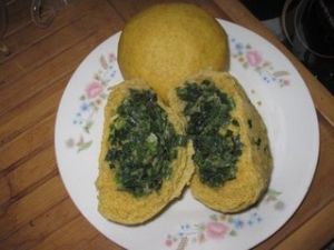 玉米面豆角素包子 玉米面豆角素包子