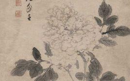 明陳淳畫牡丹軸 明陳淳畫牡丹軸