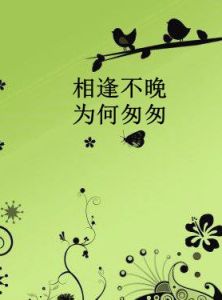 相逢不晚為何匆匆