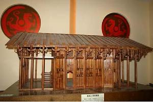 彝族廳內的彝族土司房模型