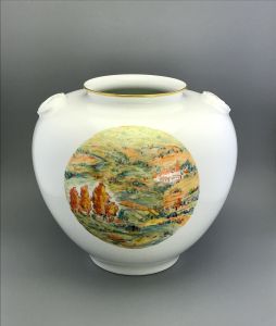 瓷器-山水如意瓶-02-代