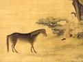 清周璕畫觀馬圖軸 清周璕畫觀馬圖軸
